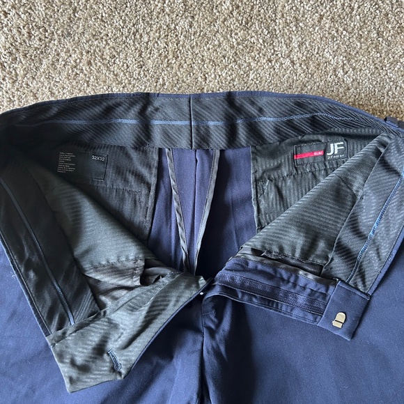 J. Ferrar Mens 32Wx32L Slim Straight Navy Blue Dress Pants - Picture 7 of 7